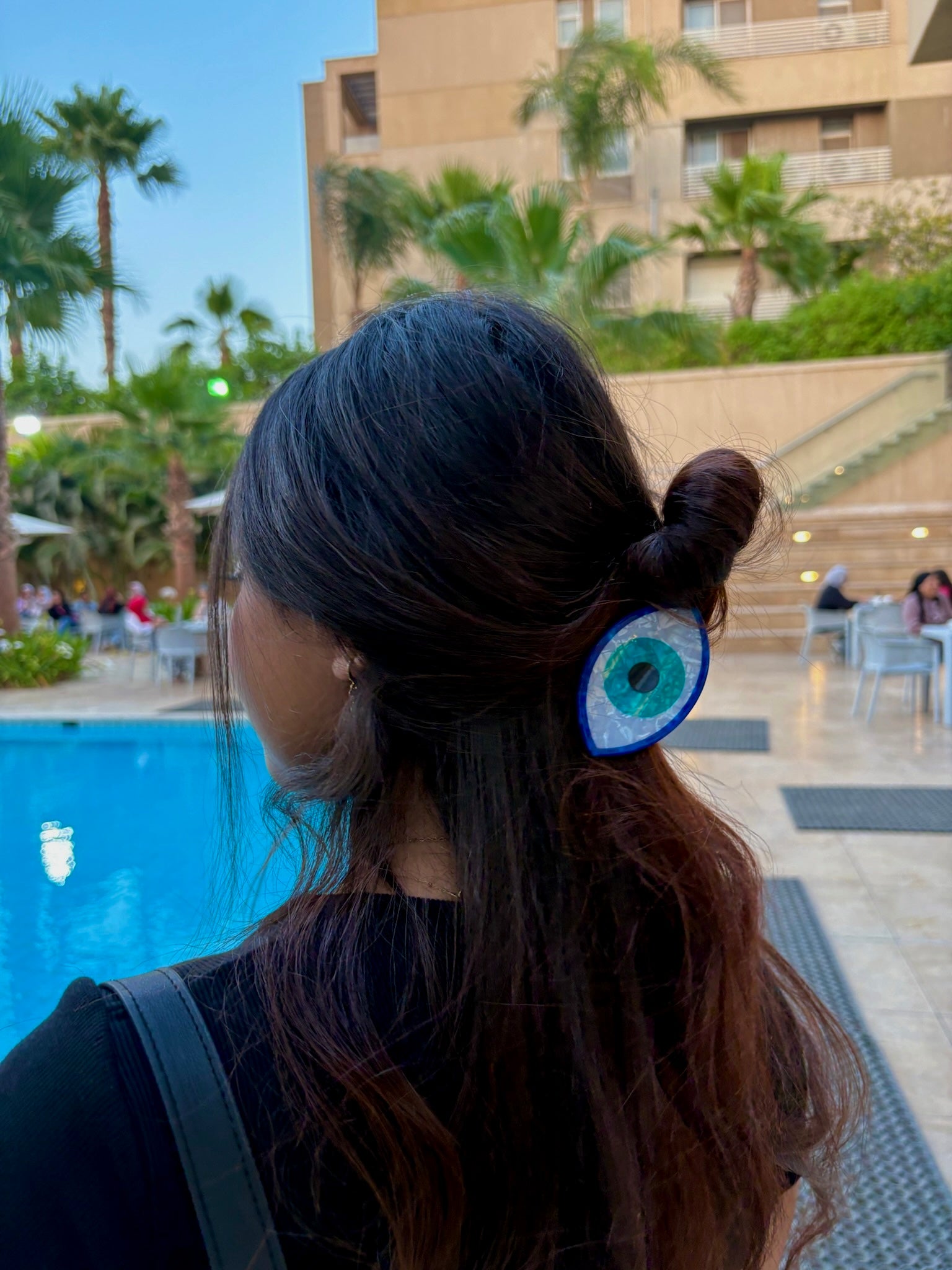 Evil eye hair clip