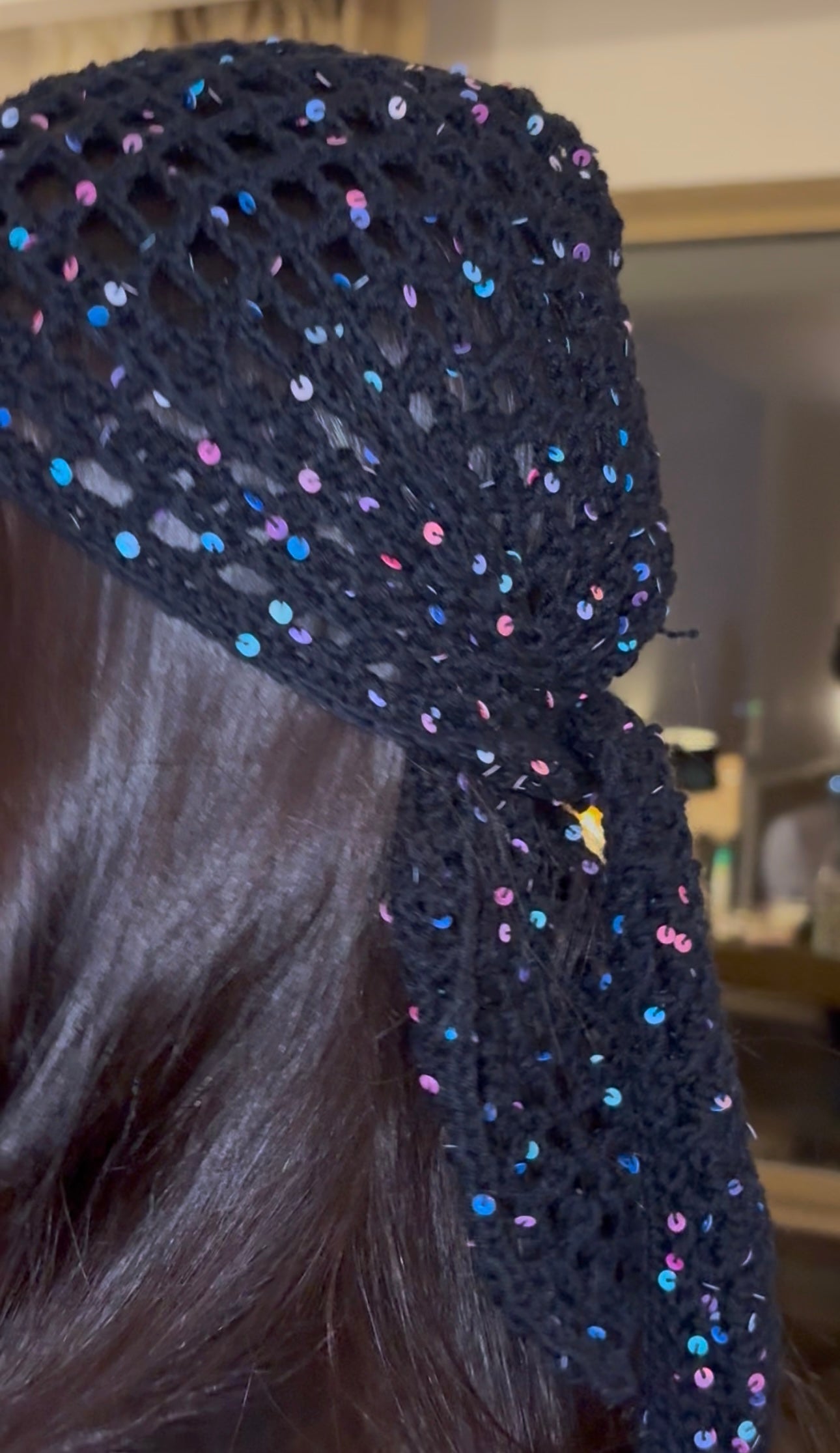 Sequin crochet wrap