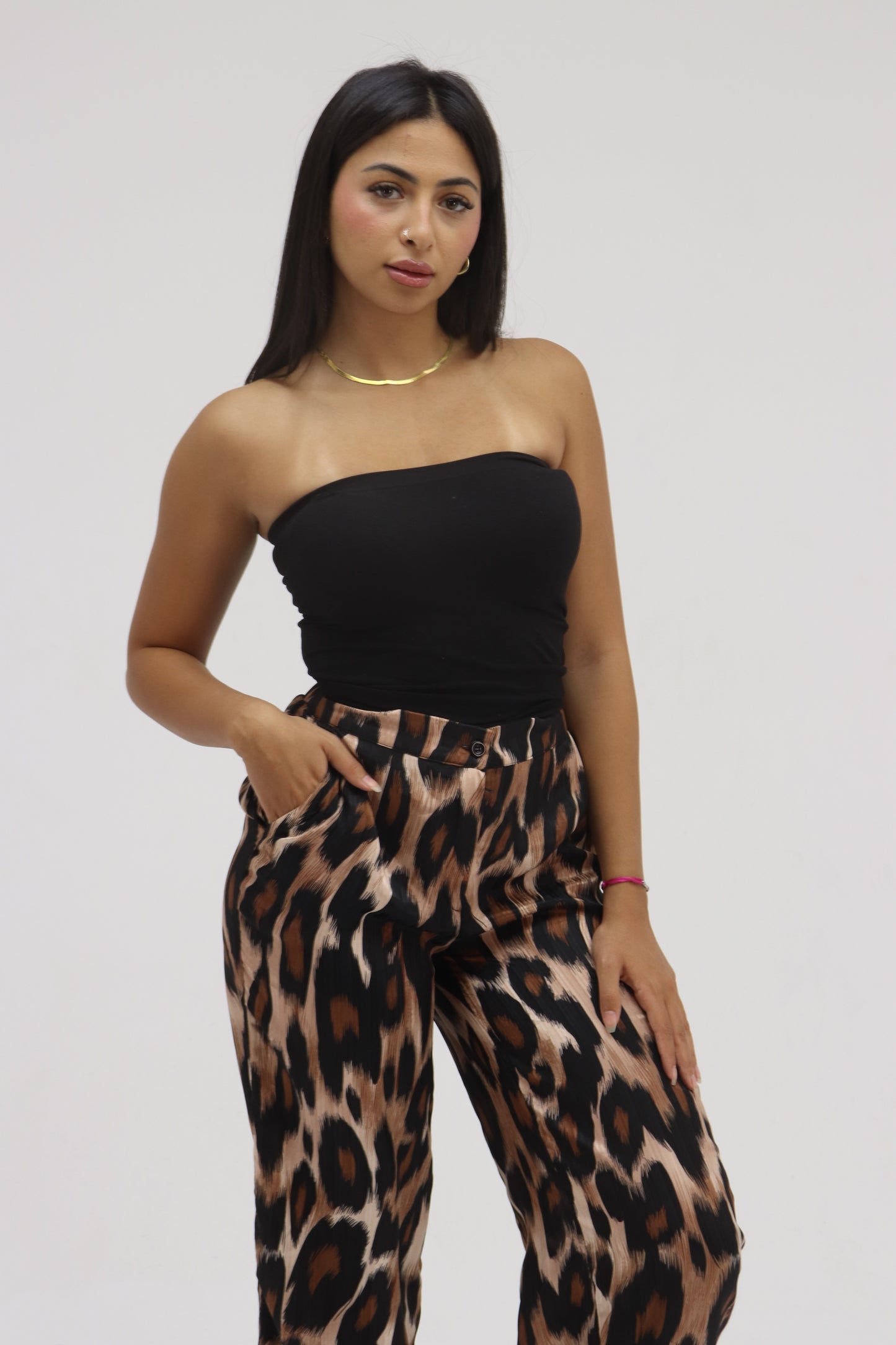 Leopard Satin Pants