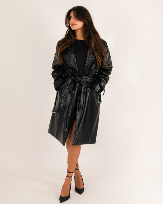 (Pre-order)Timeless leather coat