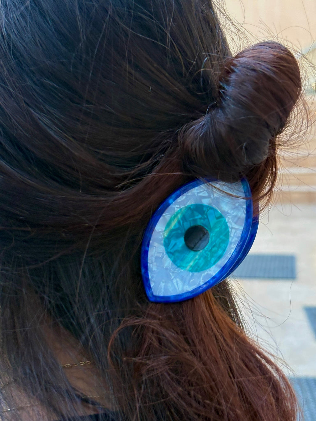 Evil eye hair clip