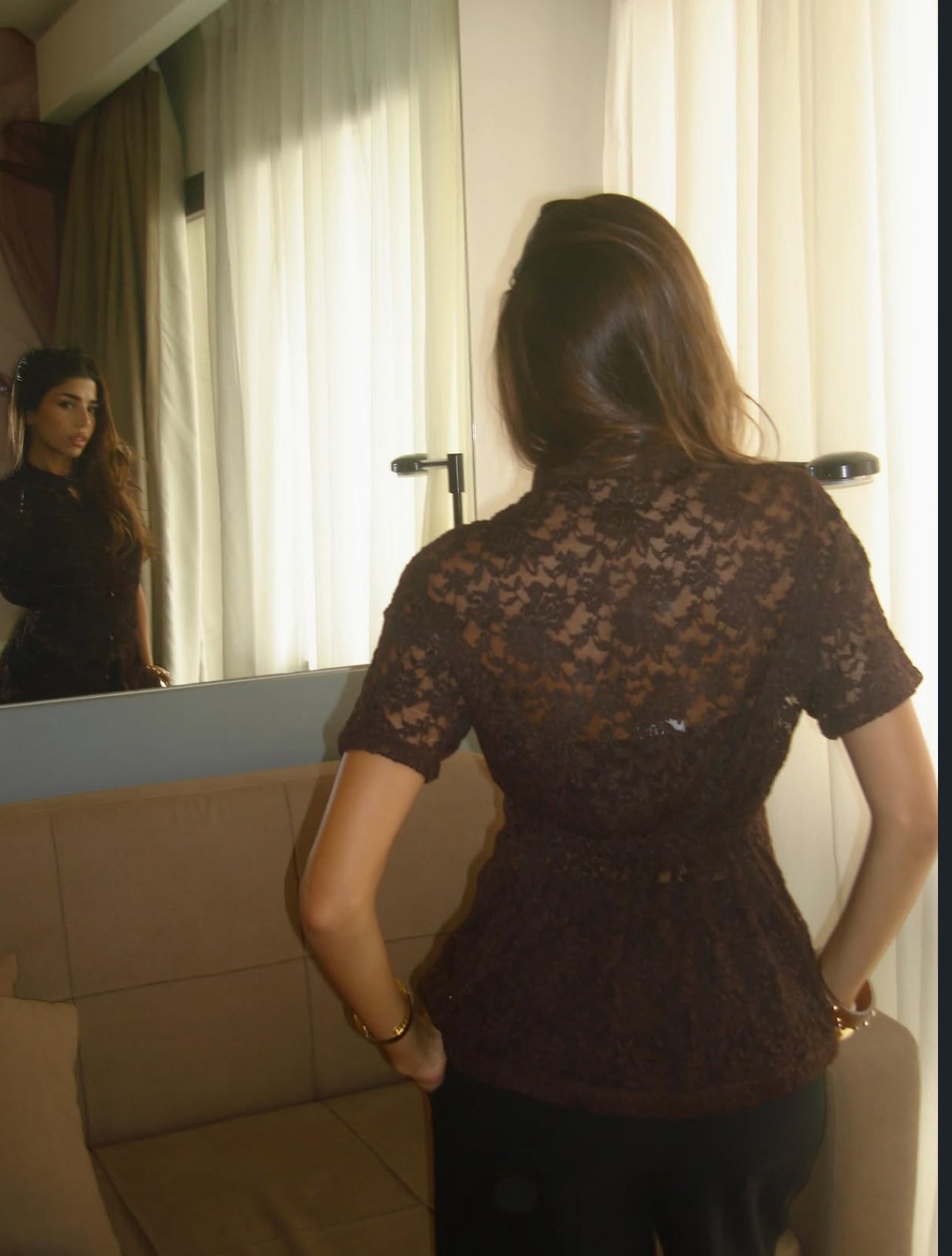 Mandarin lace top