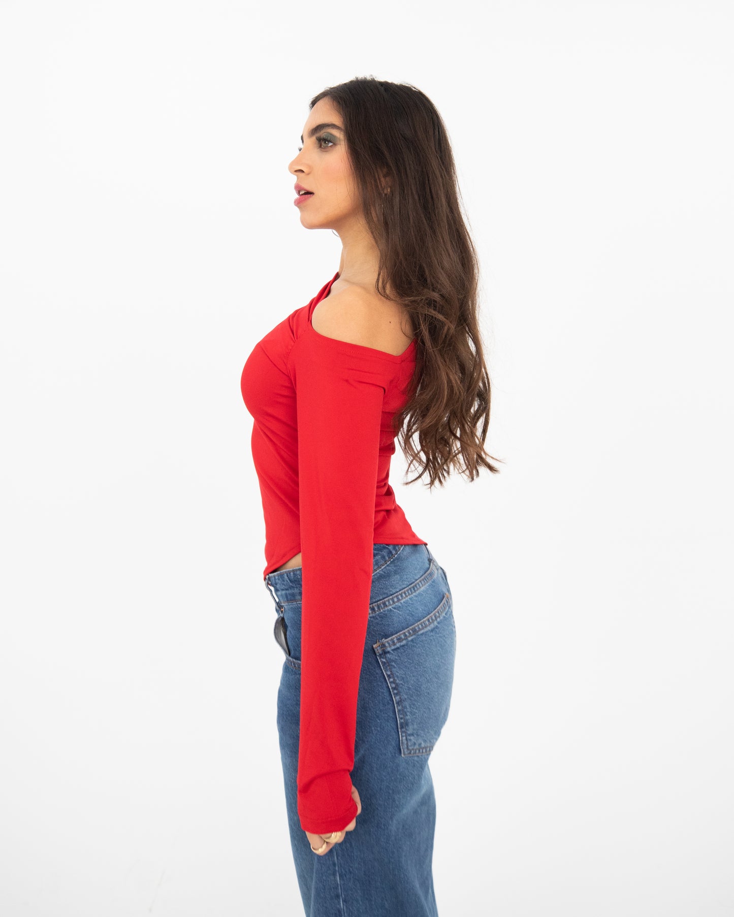 Crimson shoulder top