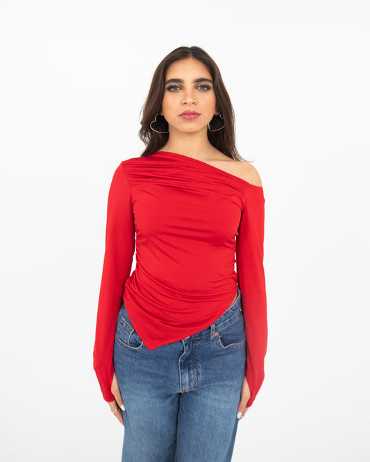 Crimson shoulder top